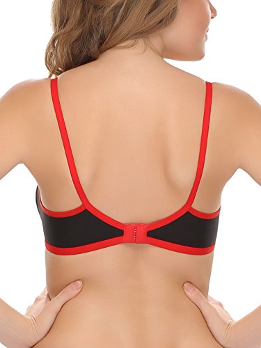 Image of Clovia Women's Cotton Non-Padded Wire Free T-Shirt, Full-Coverage, Plunge Bra