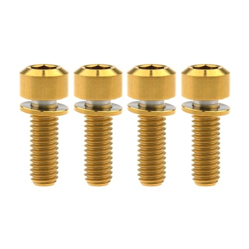 Boulons en titane vélo M6x18mm dorés de haute précision avec rondelles