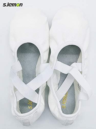 s.lemon Stretch Ballet Shoe,Girls Women Split Sole Elastic Dance Slippers Ballet Shoes TLB White 36 - 2