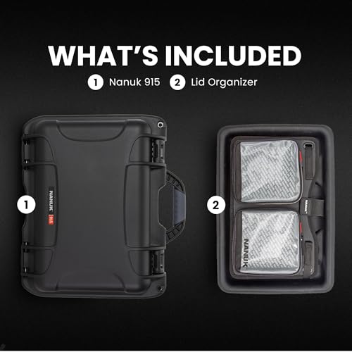 Image of NANUK 915 Pro Photo Kit - Compact Waterproof Travel Camera Hard Case with Padded Dividers, 13.8 inch x 9.3 inch x 6.2 inch - Dustproof and Impact Resistant, Airline Carry-On Approved - Black