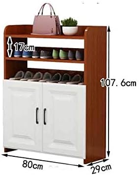 Shoe Rack Shelf Console Cabinet Simple Multi-Layer Large Capacity Shoe Cabinet Storage Cabinet Wooden Shoes(E)