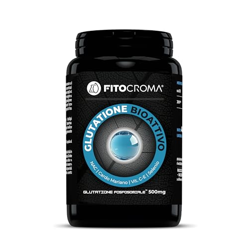 Glutatione Fosfosomiale™ 500mg + Nac, Cardo mariano e Antiossidanti, Glutatione Forte, Detox/Antiage, ridotto, 120 capsule vegane