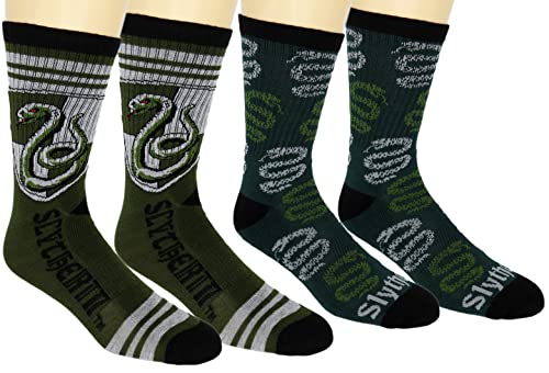 Harry Potter Athletic Socks 2 Pair Pack Size 6-12 (Green)