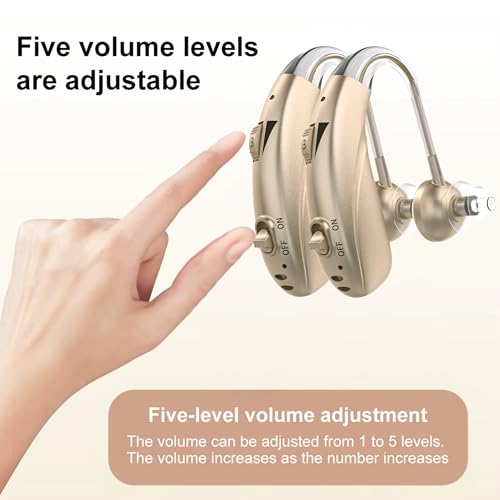 Image of FASTWELL F28-2 Unit for Both Ear Digital Advanced Rechargeable Hearing Aid for Adults with Hearing Loss | |Digital Noise Reduction | (Gold-Pair) | 1-Year Warranty