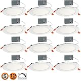 LED Ceiling Light,Recessed Lighting 6 Inch,Slim Led Ceiling Lights Dimmable,12w (100w...