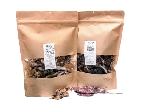 Chili Guajillo 200 g, Chili Chipotle 200 g, piezas enteras, secado al sol, 200 g