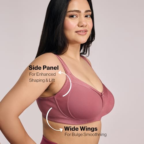 Image of NYKD NYB101 Cotton Non Padded Non Wired Full Coverage Everyday Bra M-Frame Bounce Control (Plus