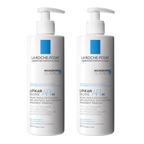 La Roche-Posay | Lipikar Baume AP+M Bálsamo Relipidante | Triple reparación | Antipicor, anti-recidiva, alivia de inmediato | Rostro y cuerpo | Pieles secas, muy secas y atópicas | Pack de 2x400ml