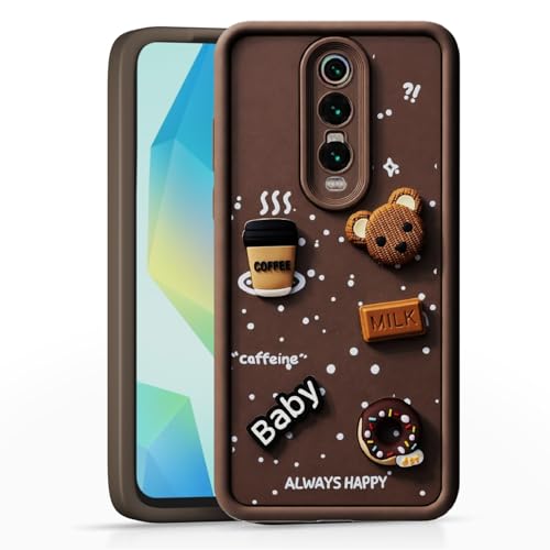 Image of Bintage Case Ball Bear| Donut| Milk Cake| Baby| Coffee Rubber Case Camera Protection Back Cover Compatible for Mi Redmi K20 Pro - Brown