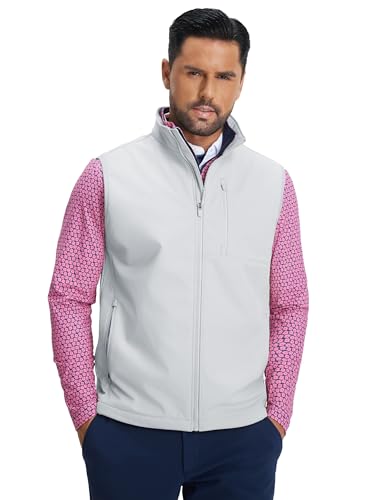 Image of M MAELREG Mens Vests Outerwear Windproof Lightweight Softshell Vests Zip Pockets Sports Sleeveless Jacket Golf Vests for Men