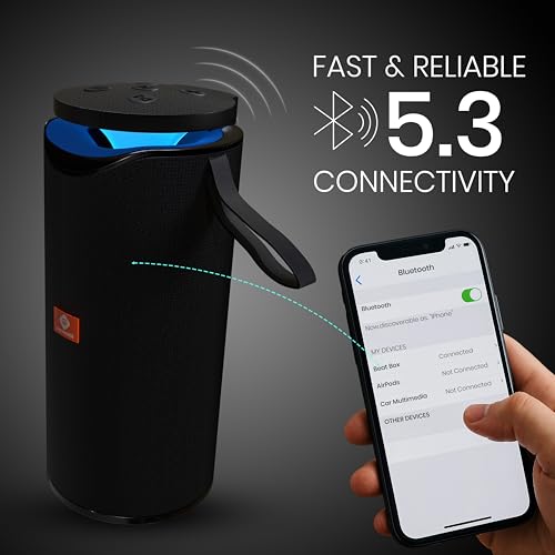 Image of MAKPOWER BEAT Box 10W Bluetooth Speaker - Wireless, Portable, Premium Bass, 4 Hours Playtime, Built-in Mic, TF /USB Support - Perfect for Outdoor, Home, Travel & Parties (Dark Black)