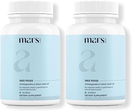 mars by GHC Surge Natural Sea Moss Caps 60N Powered with Black Seed, Vitamin D3 | Packed with 84 Minerals | Good Health Company - Pack of 2