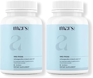 mars by GHC Surge Natural Sea Moss Caps (60N) : Powered with Black Seed, & Vitamin D3 | Packed with 84 Minerals | Good Health Company - Pack of 2