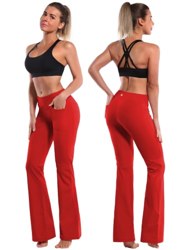 Image of BUBBLELIME Women Out Pockets High Waist Bootlegs Tummy Control Yoga Flared