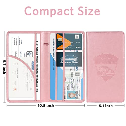 Cobak INSURANCE-PINK-220424-C Car Registration And Insurance Holder - Vehicle Glove Box Car Organizer,Auto Truck Comparment Accessories Case thumb #4