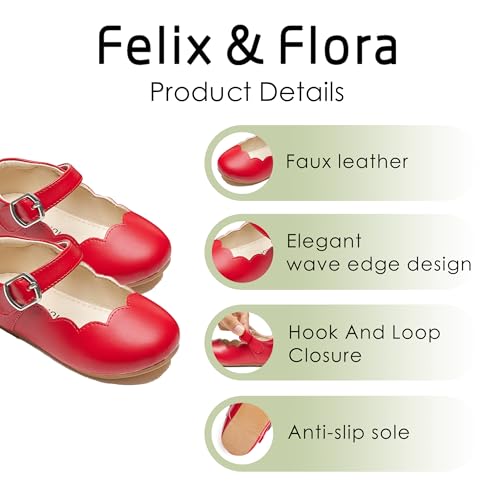 Image of Felix & Flora Toddler Flower Girl Dress Shoes - Baby Girl Ballet Mary Jane Flats for Party School Wedding