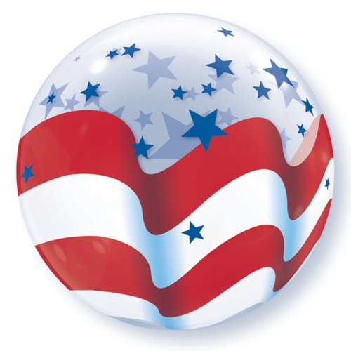 22 Inch Patriotic Stars and Stripes 3D Bubble Balloons