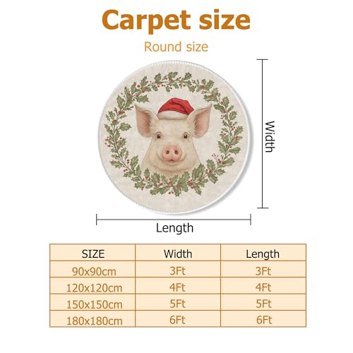 Tapis chambre cochon Noël lavable résistant et antidérapant - 3