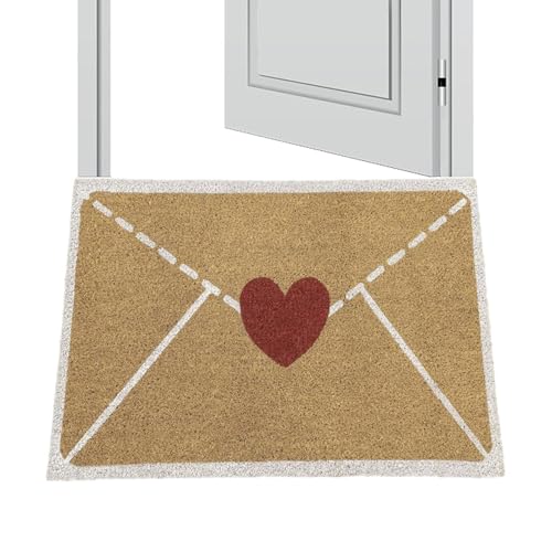 Felpudo corazón con diseño de sobre para llenar de amor la entrada de casa 7