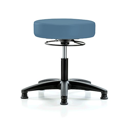 Perch 360 Degree Height Adjustable Stationary Massage Therapy Swivel Stool | Desk Height | 300-Pound Weight Capacity | (Colonial Blue Vinyl)