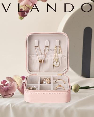 VLANDO Travel Jewelry Case, Compact Design, Necklace Hook, Anti-Tangle - Image 2