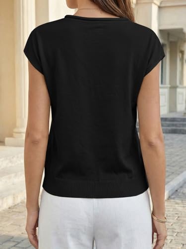 Image of UNCLECAT Womens Cap Sleeve Sweater Vest Summer Casual Button Down Lightweight Knit Sweater Cardigans