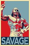 Macho Man Randy Savage Illustration #1 - Wrestler Pop Art Home Decor Poster Print (11x17 inches)