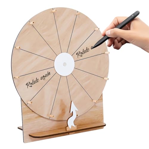 Gorise 11,4 Zoll Hochzeitsspiel-Drehrad, hölzernes Preisrad-Drehrad mit Ständer für Hochzeits-, Verlobungs-, Party-, Schul- und Familienspiele