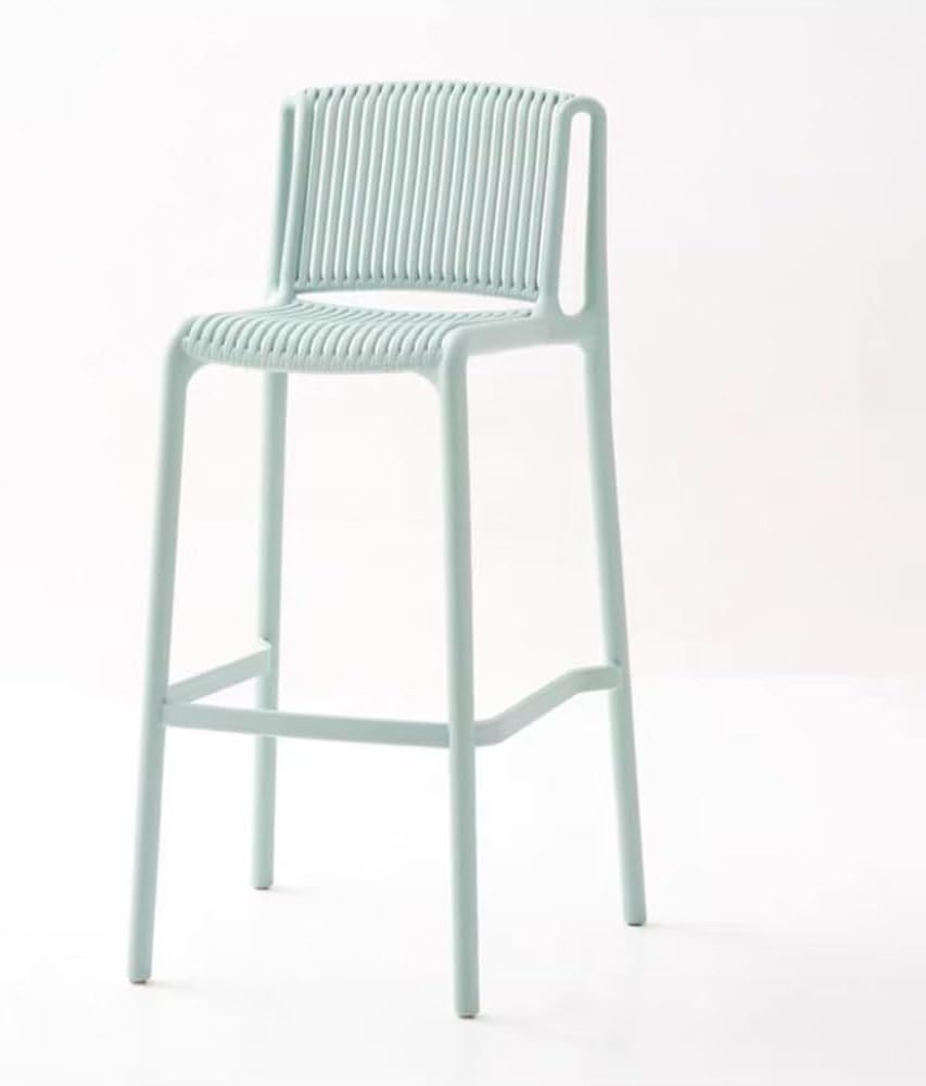 Height Stools Stackable Plastic Chairs with Back Kitchen Stool Armless Tall 30inch Stack Footrest (Color : Red) (Blue)