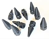 M6 Spike Nut 10pcs Anodized Aluminum Beauty Nut to fit 6mm Stud (M6 x 1.0) 10-Pack (Black)