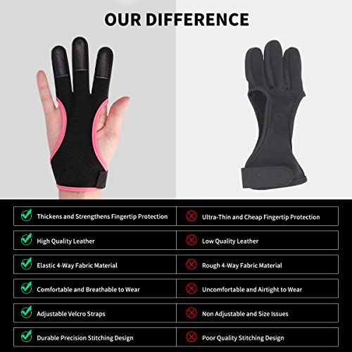 image for LWANO Archery Gloves Leather Practice Hunting Three Finger Protector f