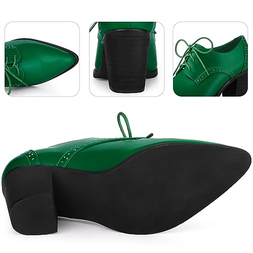 Perphy Pointy Toe Lace Up Block Heels Ankle Booties for Women3