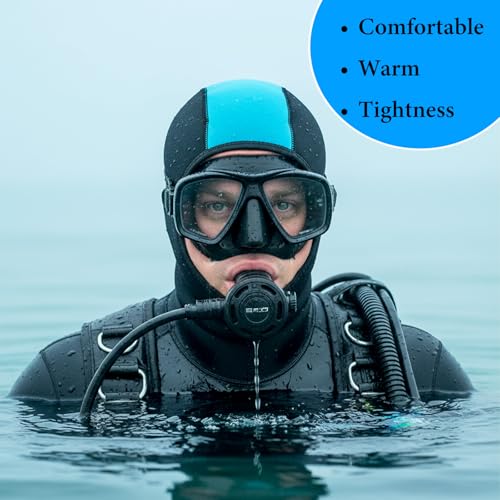 MAQUITA 3 Pcs Neoprene Diving Hood, Thermal Wetsuit Hood Cap Swim Caps with Chin Straps Snorkeling Neoprene Surf Beanie Diving Headgear for Men Women Sailing Water Sports (Blue, Pink, Black) - Thumbnail 5