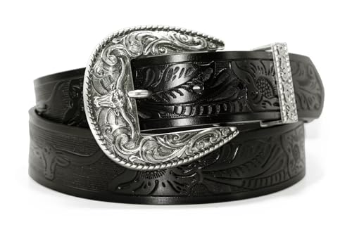 Cowboy Belts With Classic Buckle for Silver Bull Head Western Acanthus Fashion Designs Handmade Genuine Cow Leather2