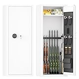 Greenvelly 12-14 Gun Safe for Rifles and Pistols,Gun Cabinet with Password Lock for Home,Office,Bedroom(White,Assembly Required)
