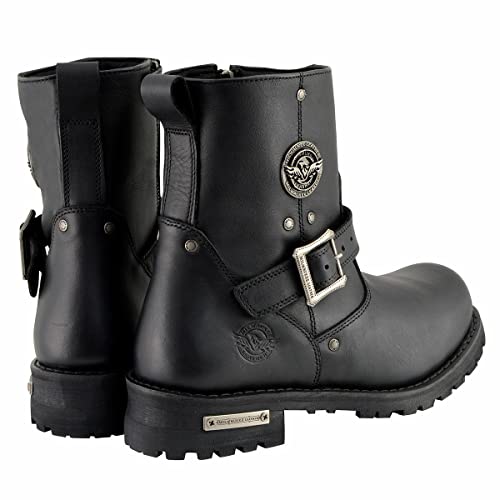 Milwaukee Leather MBM9040W-BLK-9W Men'S Black Leather Wide Width 6-Inch Classic Engineer Motorcycle Boots W/Side Zipper Mbm9040W thumb #8