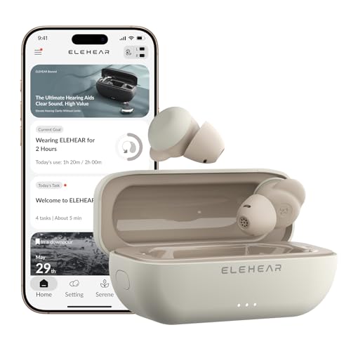 ELEHEAR Delight Hearing Aids for Seniors Adults, OTC Bluetooth Hearing Aids with App Control, Invisible In Ear Hearing Aid, AI-Powered Sound, IP67 Waterproof, Rechargeable Noise Canceling Device
