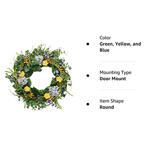 The Wreath Depot Aftonshire Silk Spring Front Door Wreath 24 Inch, Beautiful Full Handcrafted Spring Wreath, Designed In Usa, White Storage Gift Box Included, Measures True To Size #TOP7