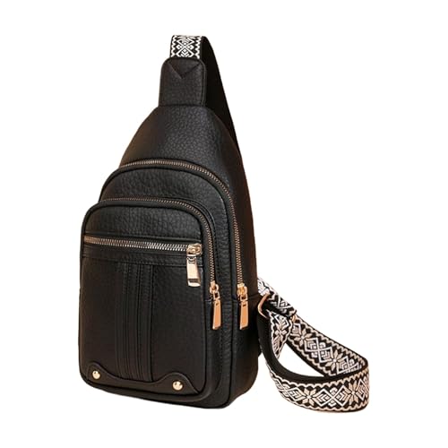 Luckywaqng Relevantk Bolso cruzado Wbougisay Crossbody Bag de gran capacidad, anticolor sólido, bolso cruzado para viajes diarios, bolsos de hombro para hombre, tejido negro (negro, talla única),