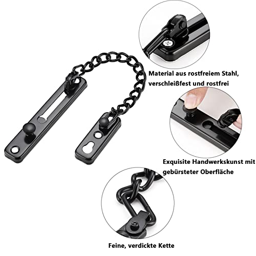 WUDQIJI Tür Sicherheitskette Türsicherung Kettenschloss Türkette Sicherheitsschloss Türverriegelungsschutzkette Edelstahl-Türkette Türkettenschloss mit Schraube für Innentüren und Fenster
