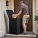 JUMMICO 52 Gallon Package Delivery Box for Outside, Resin Outdoor Storage Box with Lockable Secure, Waterproof Deck Box for Porch, Curbside (Black)