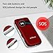 artfone G3 Red - VoLTE Flip Cell Phone for Seniors丨Unlcoked Phones with SOS Button丨Big Button, Loud Volume丨Camera丨Talking Clock丨Speed Dial丨 Hands-free丨Dumb Phone丨Charging Dock丨Talk and Text Only Phone