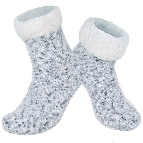 Image of Chassic Sherpa Lined Slipper Socks for Women, Non-Slip Cozy Winter House Socks, Soft Fuzzy Socks, Gifts for Women & Ladies Stocking Stuffers