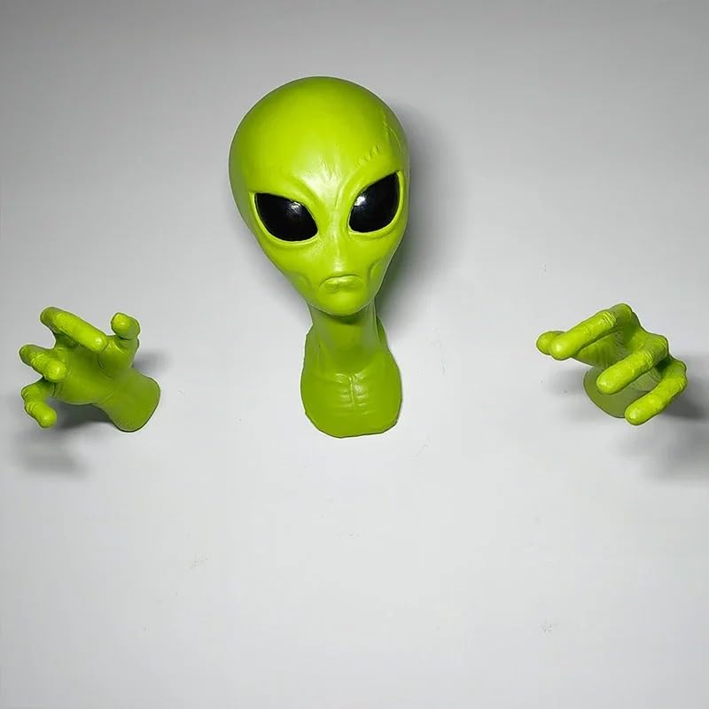 Ovni extraterrestre vert statue murale à offrir aux passionnés d'espace