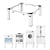 VEVOR Socle Lave Linge de Hauteur 30 cm Support Machine à Laver Charge 544 kg Rehausseur pour Sèche-linge Réfrigérateur Compact Buanderie, 47,5-78,5 cm, en Acier Robuste, Pieds Antidérapants, Blanc