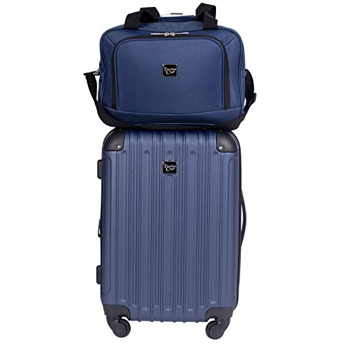 Travelers Club Midtown Hardside 4-Piece Luggage Travel Set, Navy Blue
