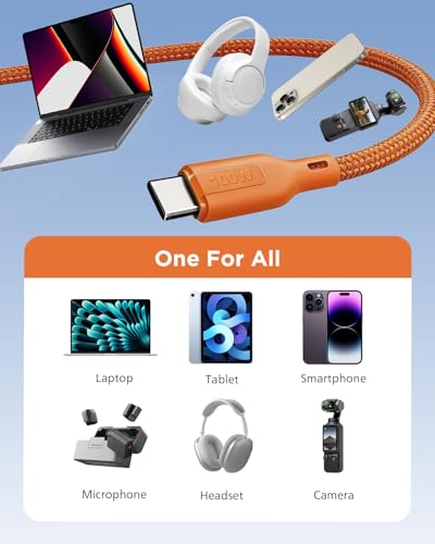 Image of Philips 100W Fast Charging USB C to USB C Cable, 1 Meter Magnetic Nylon Braided Type C to Type C Cable for Phones, Laptop, C to C Cable 480Mbps Data Sync, Coral Reef