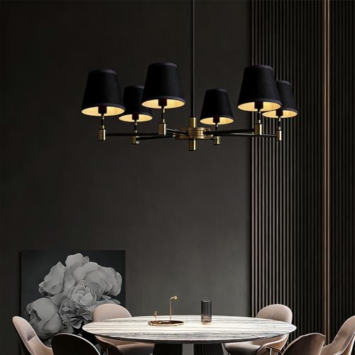Small Lamp Shades Clip on Bulb, Linen Chandelier Shades Set of 6 Black by Kenqulio - Used condition - Image 6