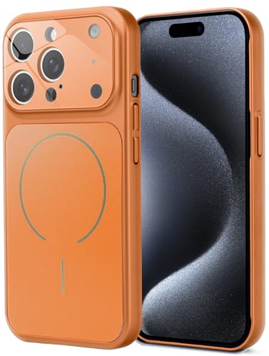 Image of SHINESTAR iPhone 15 Pro Case - Premium Shockproof Protective Cover, Wireless Charging Compatible, Slim & Durable Luxury Back Cover with Camera Protection (Orange)