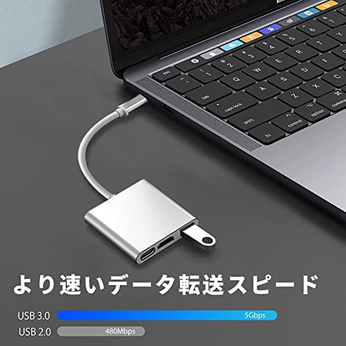 USB C ハブ HDMI【2024年新型】Switch ドック 代替品 HDMI変換アダプタ 3in1多機能 高速PD充電 1080P 4k 解像度対応 充電ポート 多設備同時 USB C デバイス対応 Switch/Steam Deck/Matebook/MacBook Pro/MacBook Air/USB C デバイスに対応 TVモード/タブレットモード